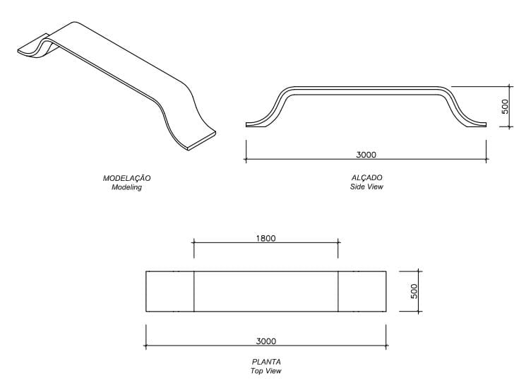 Бетонная скамья без спинки amop E ' Leve ARCH-00020454 - Вид №1