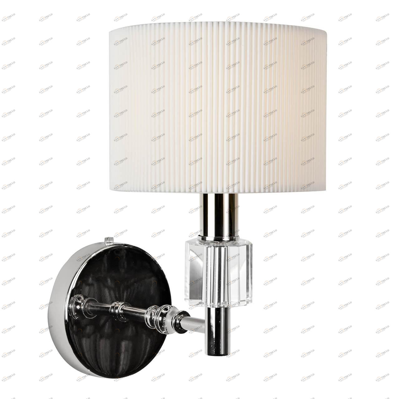 Бра с абажуром белое Alexa W2404-1 ILAMP ALEXA 00-3949139 Белый;никель