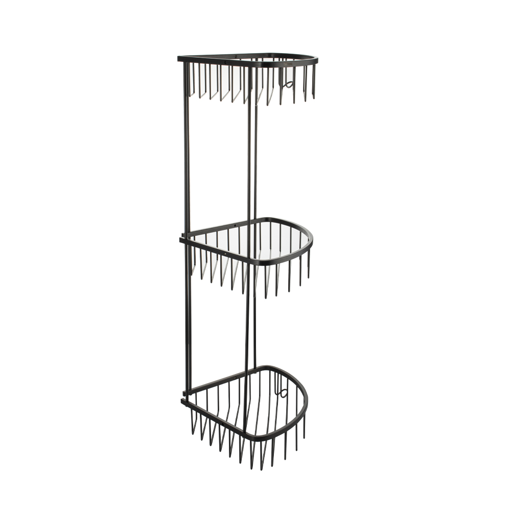 GFmark - Полочка ГРАФИТ, угловая, овальная, тройная 22 см, из нержавеющей стали, код: 78255  - Вид №4