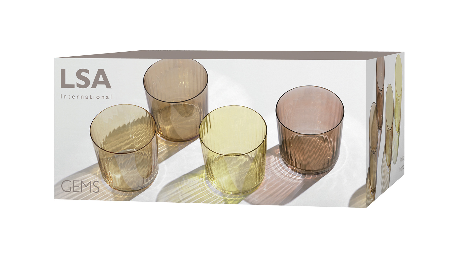 10656279 LSA International Набор стаканов LSA International, "Gems", 310мл, янтарь, 4шт. Стекло - Вид №2
