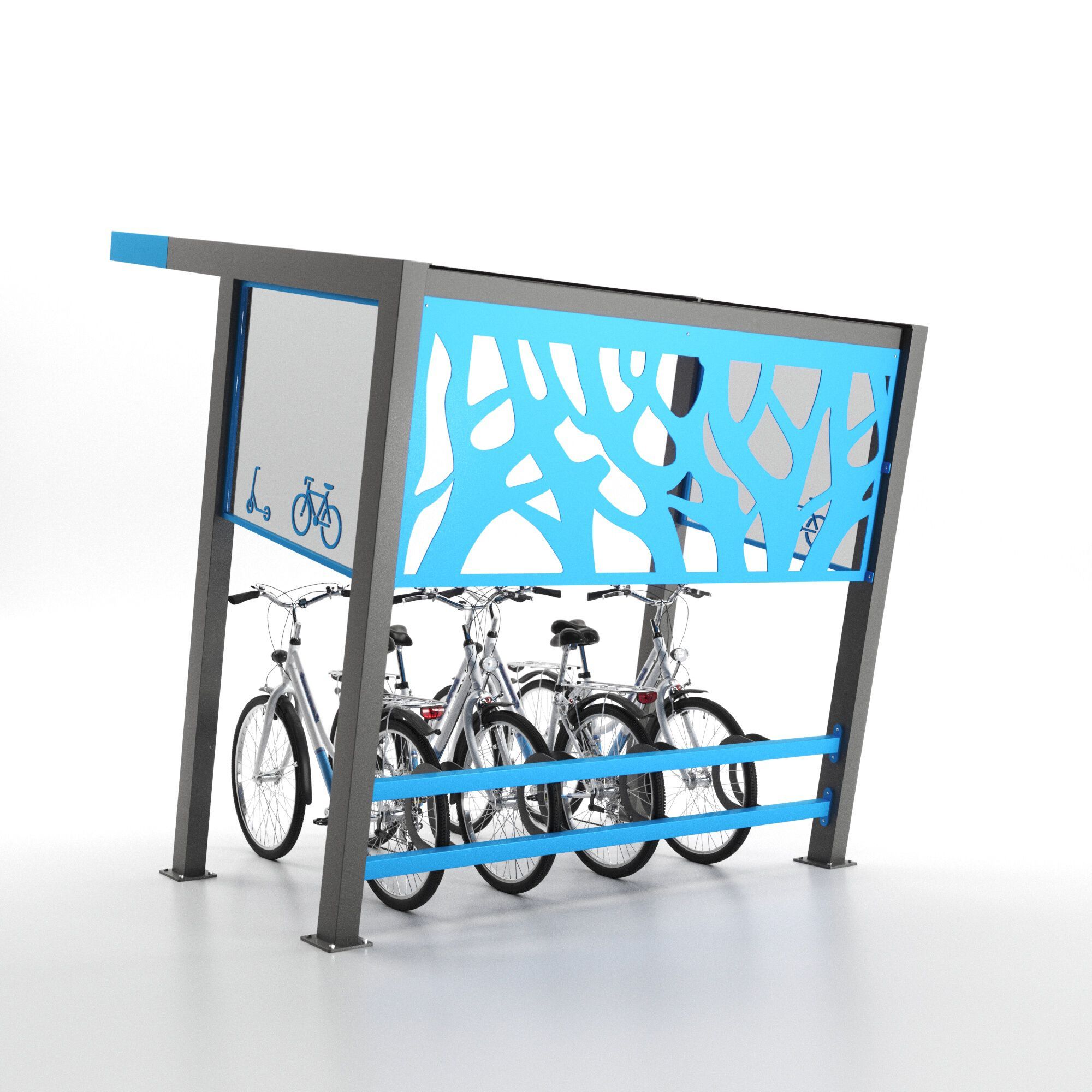 Стальной и поликарбонатный навес для велосипедов и мопедов CITYSì CROSS ARCH-00108240 - Вид №6