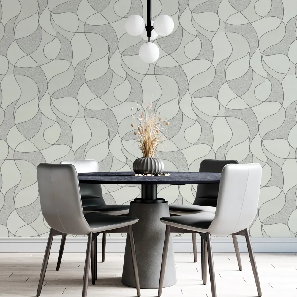 Обои флизелиновые Московская Обойная Фабрика Дюссо черно-белые 4262-1 STLM-2070743 - Вид №1