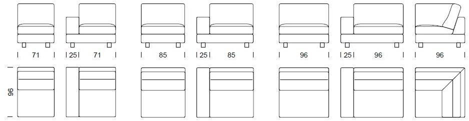 Borzalino Модульный тканевый диван с полкой для журналов sun-id-1383726 - Вид №4