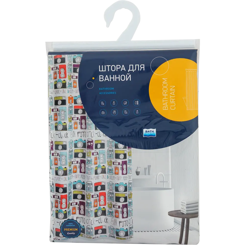 Штора для ванны Cameras, 180х180 см, полиэстер BATH PLUS Без серии STLM-2010899 - Вид №5