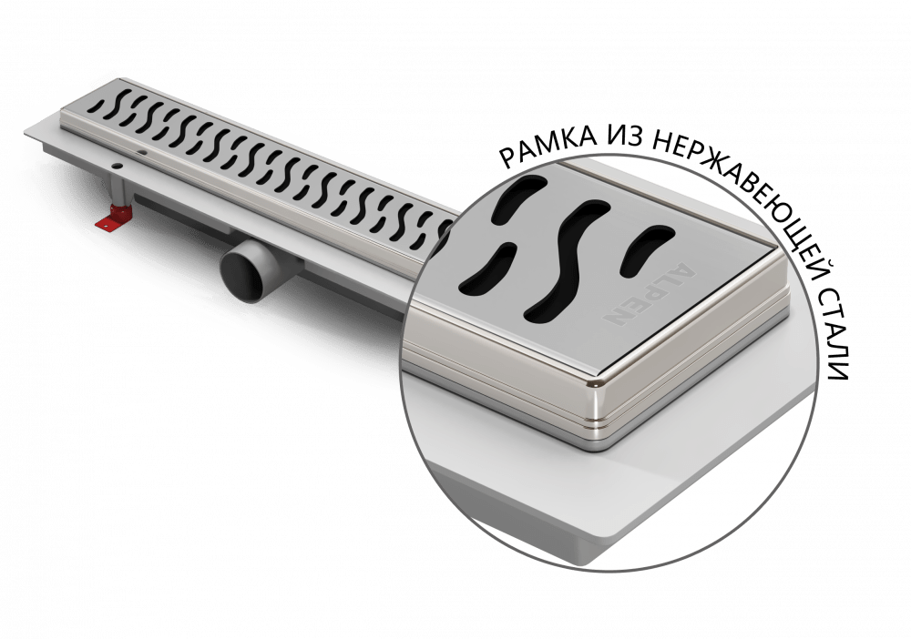 Водоотводящий желоб ALPEN Harmony ALP-450HN1 с рамкой  - Вид №4