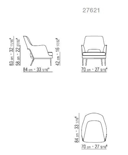 Тканевое кресло с подлокотниками Flexform Джойс ARCH-00130907 - Вид №2