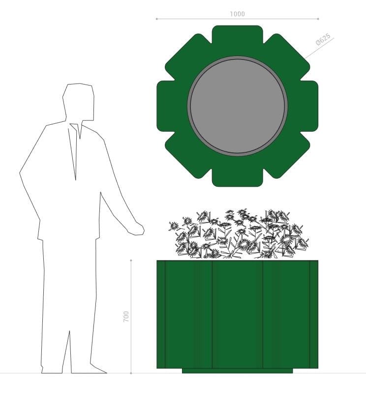Плантатор из оцинкованной стали DIMCAR ARCH-00107107 - Вид №2