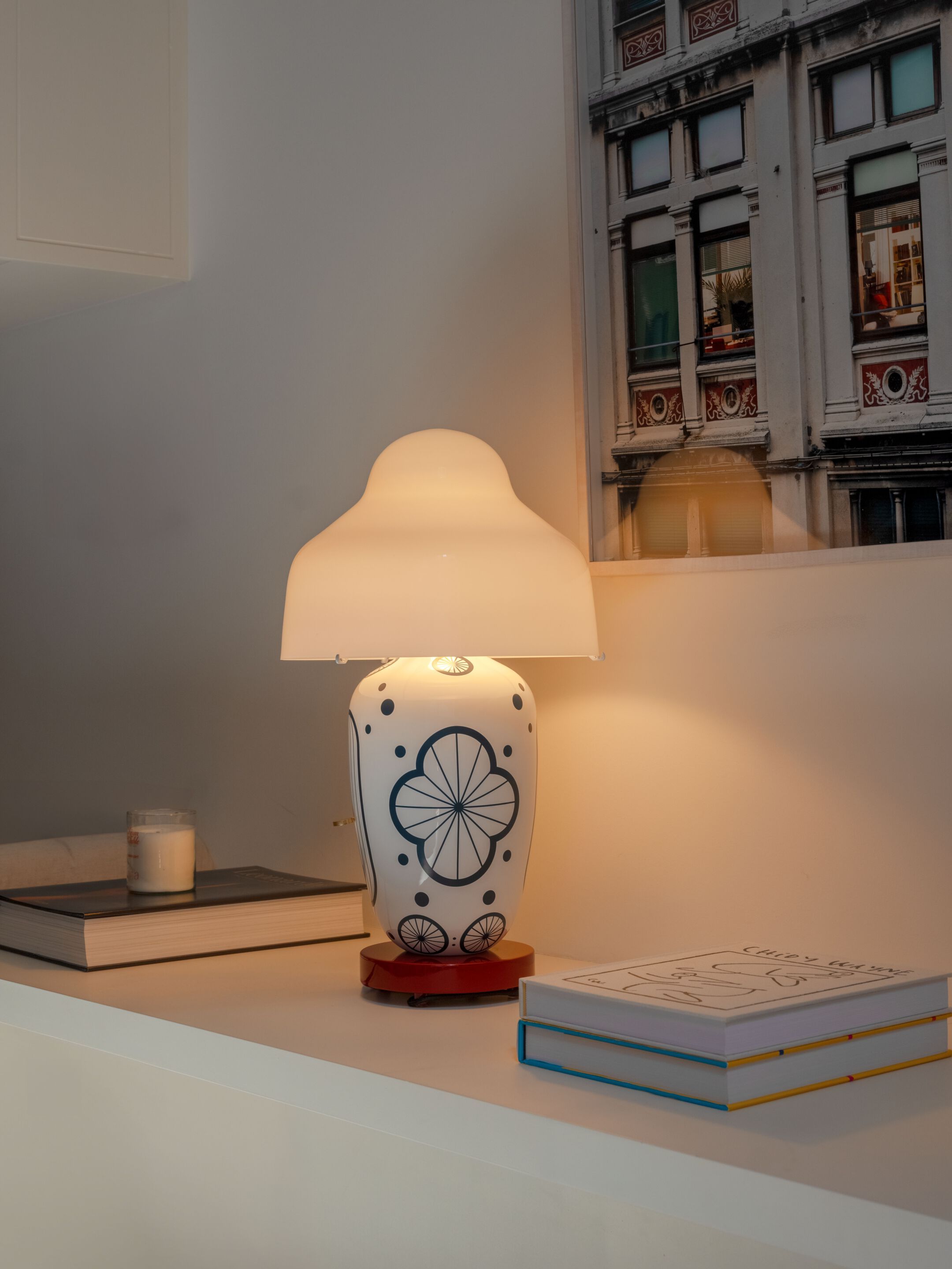 Керамическая и выдувная стеклянная настольная лампа с диммером PARACHILNA Chinoz ARCH-00004625 - Вид №4