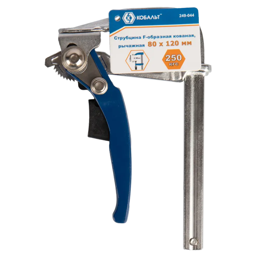 F-образная струбцина Кобальт 249-044 120 мм - надежная фиксация для точной работы 89374021 STLM-1539417 - Вид №2