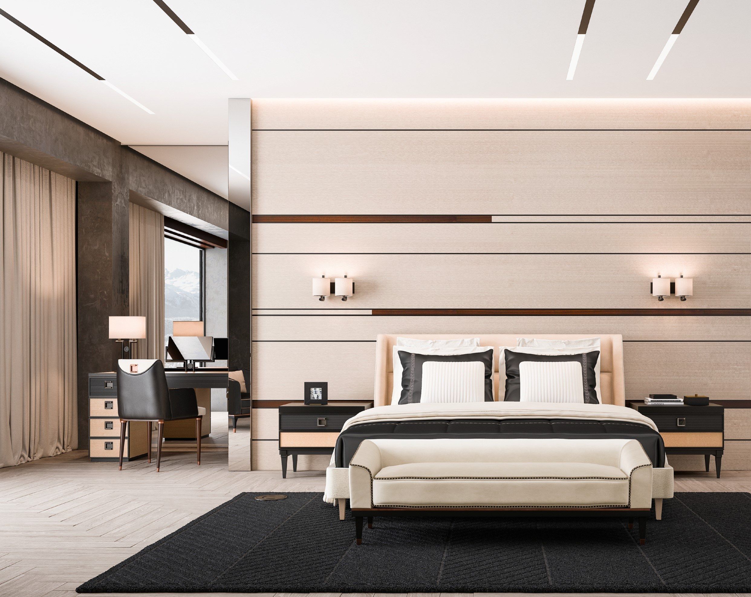 Прямоугольный стол из дерева и кожи CPRN HOMOOD Шестое чувство ARCH-00034987 - Вид №1