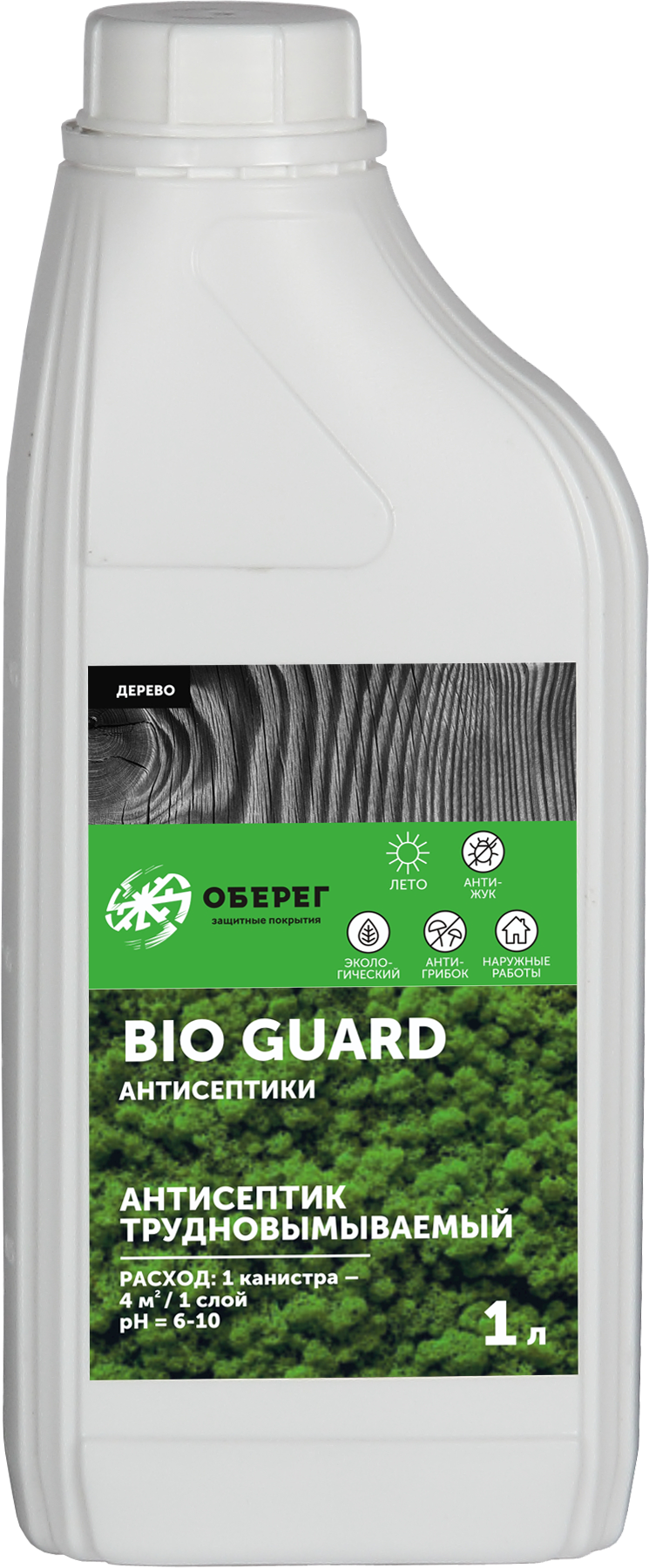 90469446 Антисептик для дерева BioGuard трудновымываемый 1 л STLM-0239224 ОБЕРЕГ
