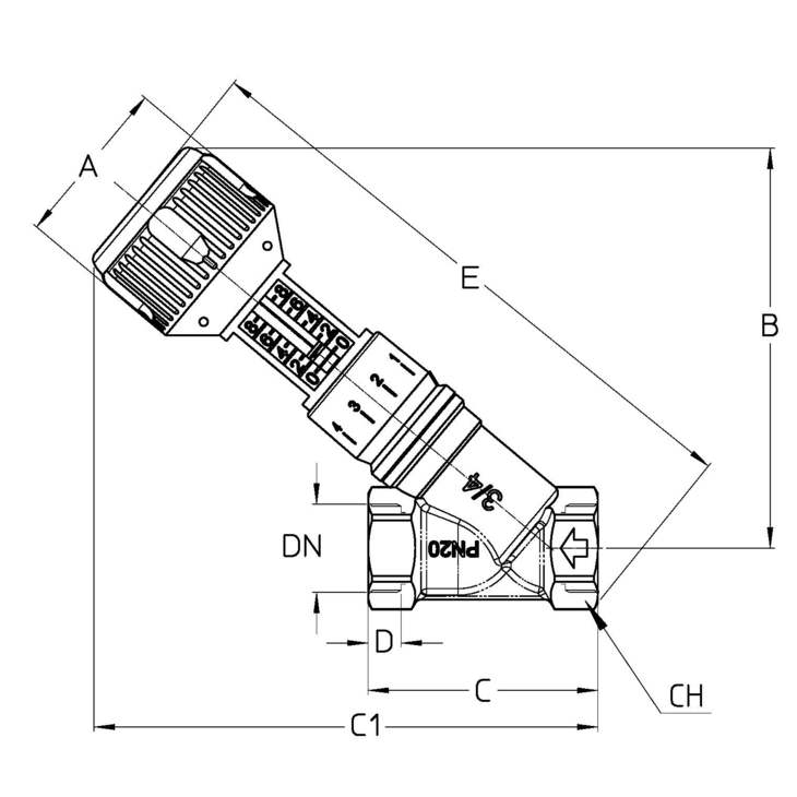CIMBERIO CIM 727OT Клапан балансировочный ручной CIM 727ОТ  - Вид №1