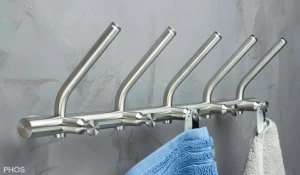 HLS5H-B Вешалка для полотенец с 5 крючками с канавками и 5 изогнутыми крючками для шляп PHOS