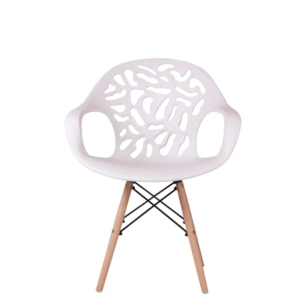 Стул Petalo STP-01-02 60x82x45 см ножки дерево/бежевый сиденье полипропилен цвет белый 88956933 STLM-2184188 Santreyd 