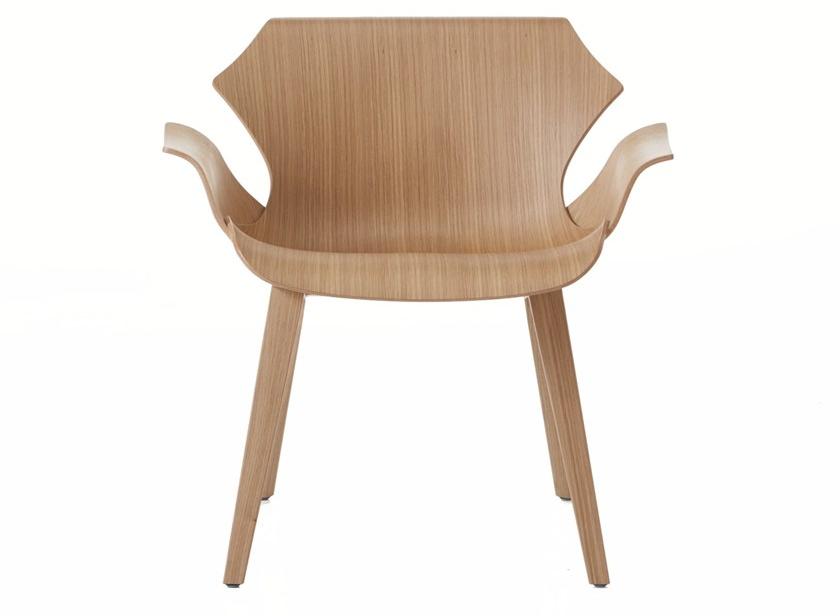 BassamFellows Кресло из дерева с подлокотниками Petal Cb-295 - Вид №1