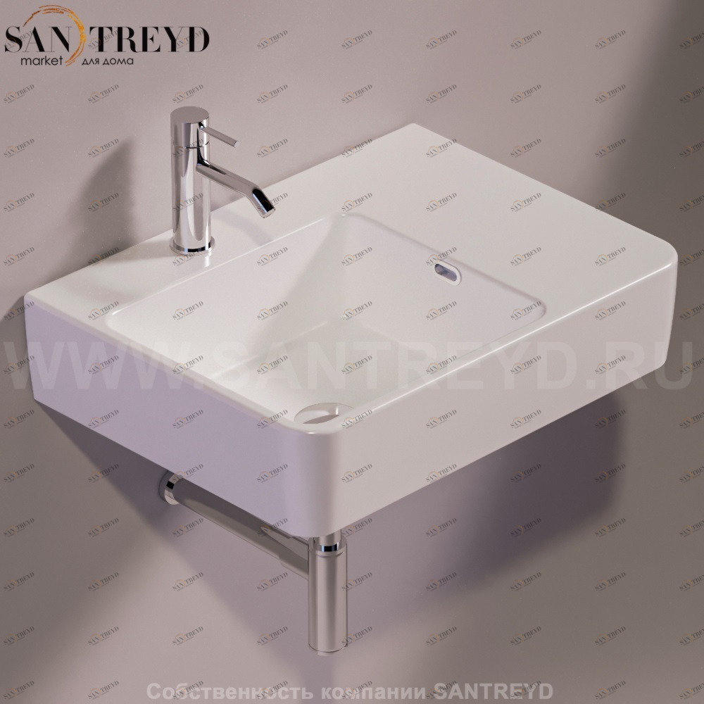 QU60SBIANCO Подвесная раковина настенная прямоугольная Simas Baden Baden белая