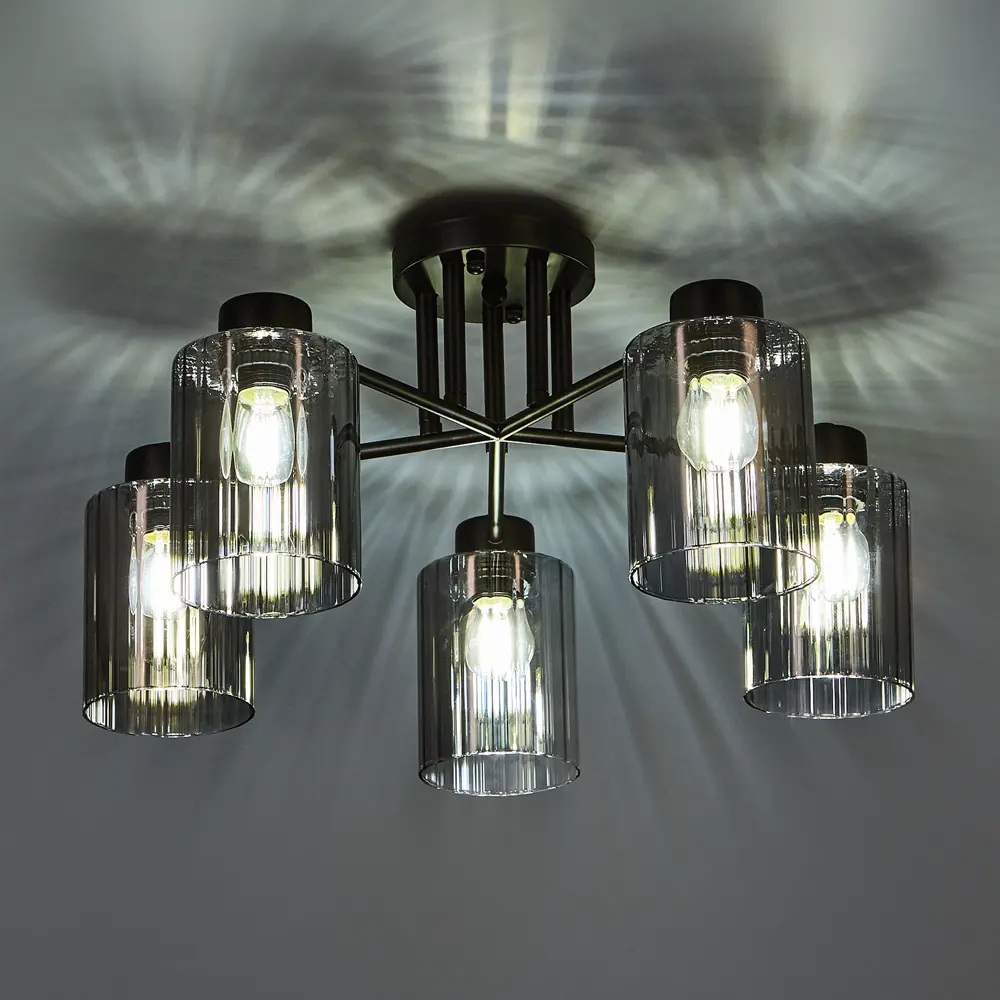 Потолочная люстра SCHAFFNER Dark 3600-5 - современное освещение для гостиной и спальни 89374508 STLM-1348569 - Вид №1