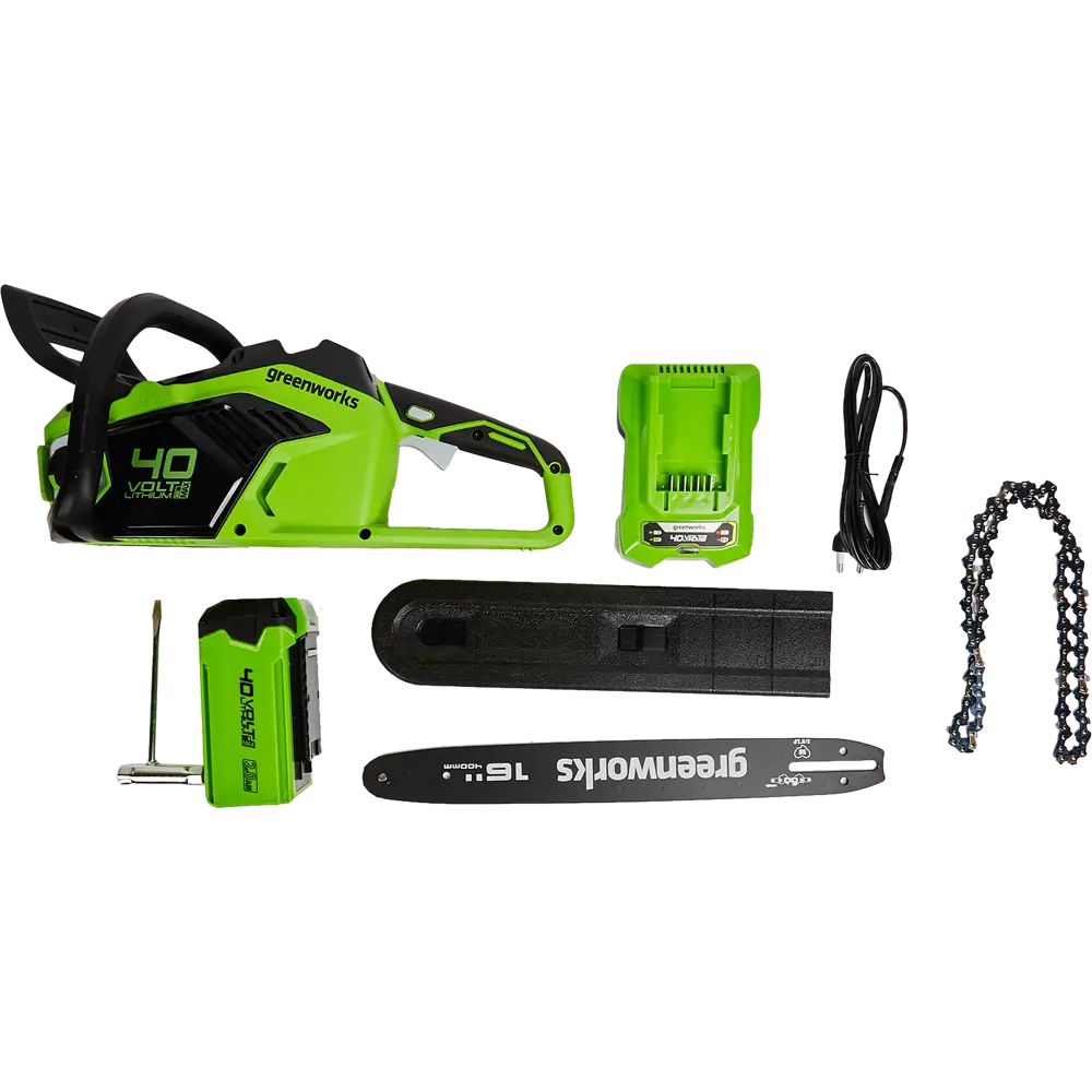 Аккумуляторная пила Greenworks 2005807UA 40 В шина 40 см АКБ и ЗУ в комплекте STLM-2041921 - Вид №1