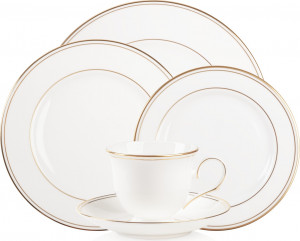 10638788 Lenox Сервиз чайно-столовый Lenox "Федеральный, золотой кант" 1/5  п/к Фарфор костяной