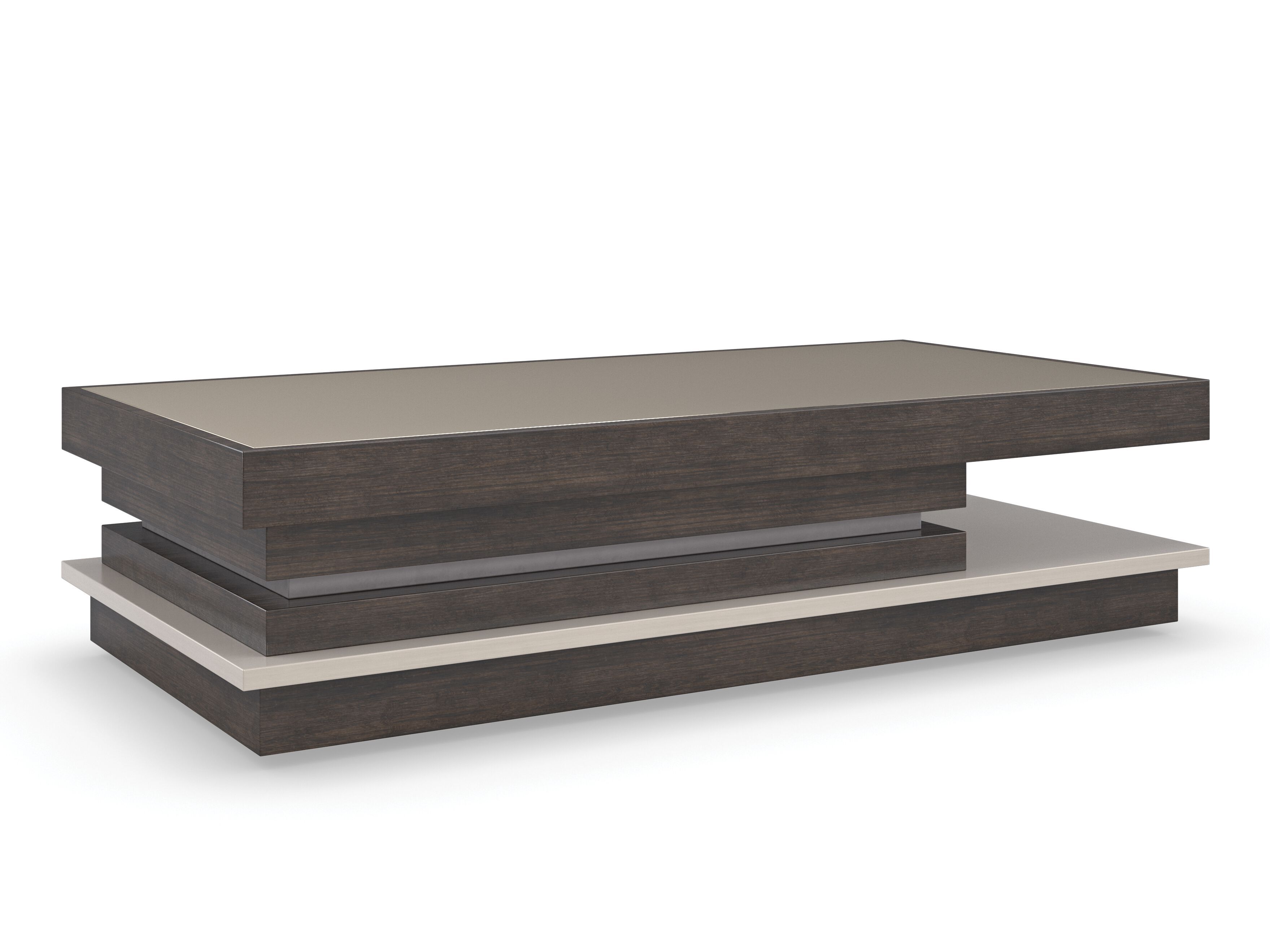 Деревянный прямоугольный журнальный столик с колесами Caracole La Moda ARCH-00007850