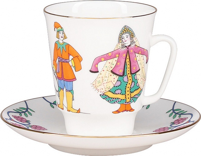 10613439 Императорский фарфоровый завод Комплект из 3пр Балет "Конек-Горбунок" "Майская" Фарфор костяной 