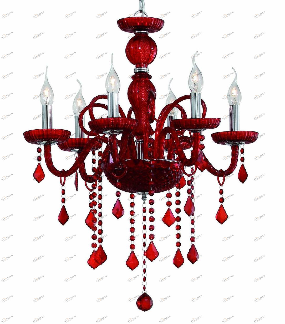 Подвесная люстра Ideal Lux Giudecca SP6 Rosso IDEAL LUX ДИЗАЙНЕРСКИЕ, GIUDECCA ROSSO 057360 Красный 