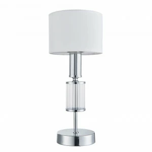 Настольная лампа с абажуром хром 33 см Laciness 2607-1T FAVOURITE КЛАССИЧЕСКИЕ 337275 Белый;хром