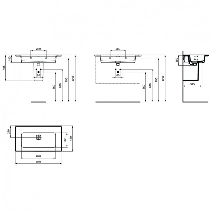 T363401 Раковина 84 см Ideal Standard STRADA II - Вид №5