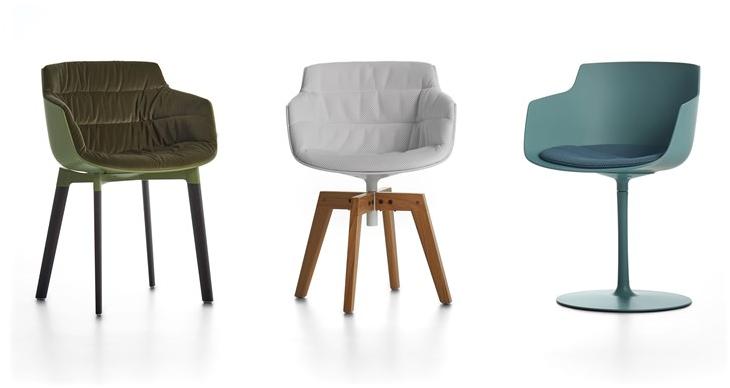 MDF Italia Вращающийся стул на козелке из ткани с подлокотниками Flow sun-id-1431075 - Вид №3