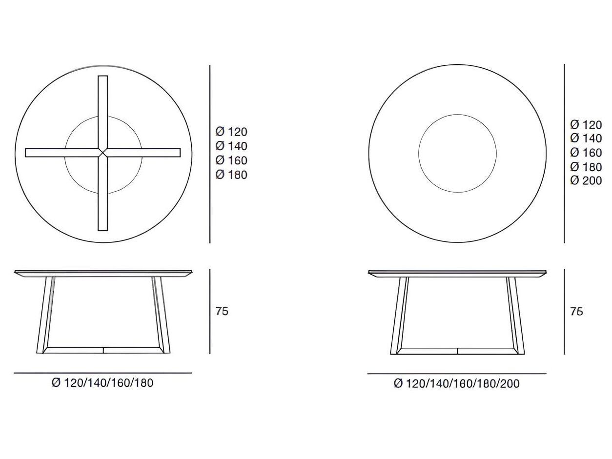 Круглый мраморный стол Pacini & Cappellini планер ARCH-00134613 - Вид №2