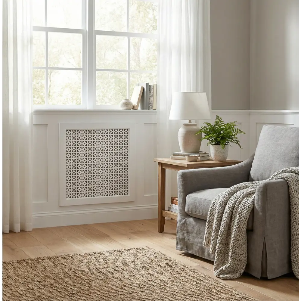 Экран радиатора Дамаско 60x60 см МДФ цвет белый Santreyd STLM-2106157 - Вид №1