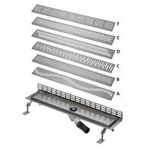 69071 Нержавеющий водоотводящий желоб к стене, длина 950 мм SANELA