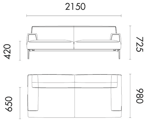 Grado Design 2-х местный кожаный диван Luna Lun-sf-01 - Вид №6