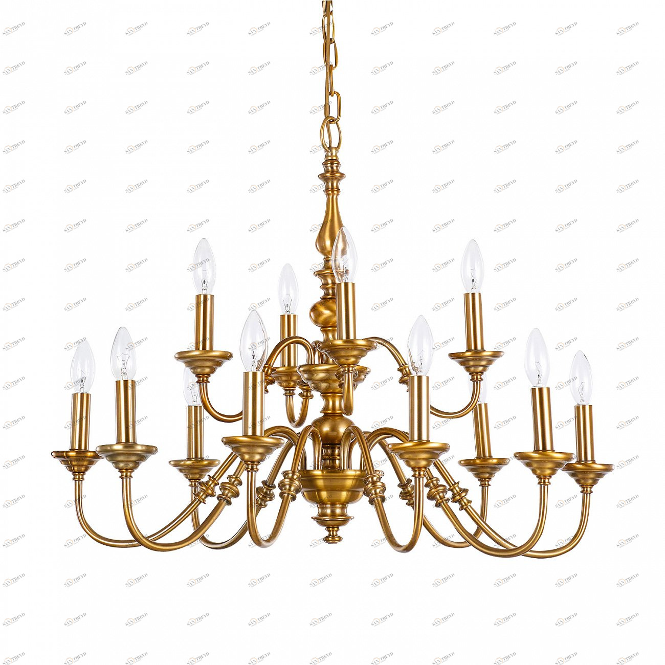 Люстра на 12 ламп золотая Delight Collection MD15027324-12A DELIGHT COLLECTION ДИЗАЙНЕРСКИЕ 00-3883171 Золото;прозрачный 