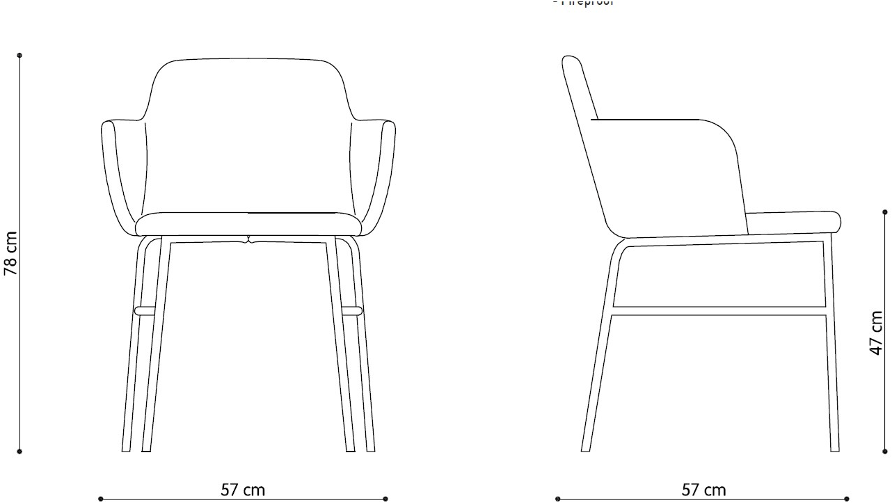 TrabA' Стул из ткани с подлокотниками Bardot 0034 met-tu-cb-uph - Вид №3