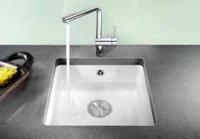 523726 Кухонная мойка Blanco Subline 375-U Ceramic белый  Blanco Subline Белый