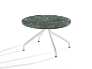 Круглый мраморный журнальный столик с металлическими ножками