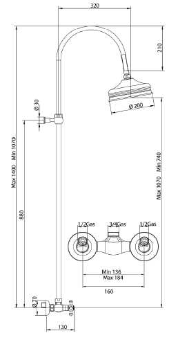 66492006D150 Душевая система Bandini Antica Santreyd - Вид №1