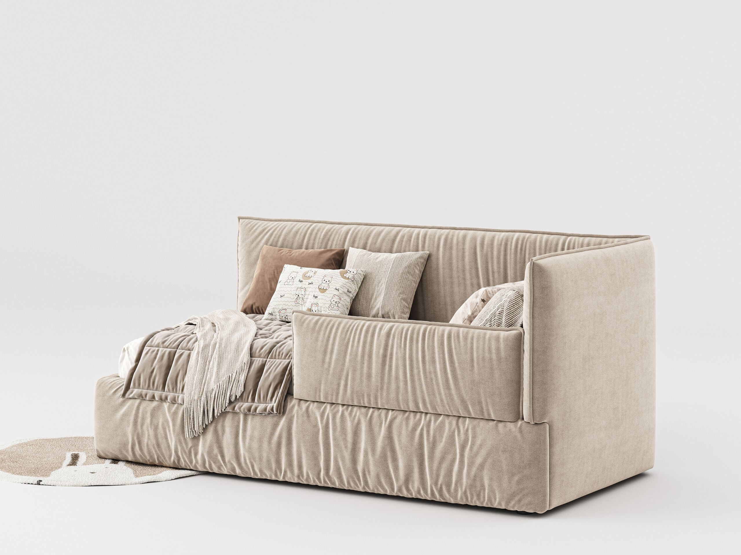 Односпальная кровать с мягким изголовьем Woodsoft ASTI ARCH-00112017 - Вид №2