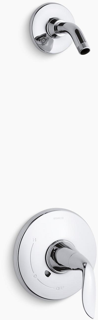 KOHLER Отделка для душевого клапана Refinia Rite-Temp с рычажной ручкой, без насадки для душа K-TLS5320-4-CP 