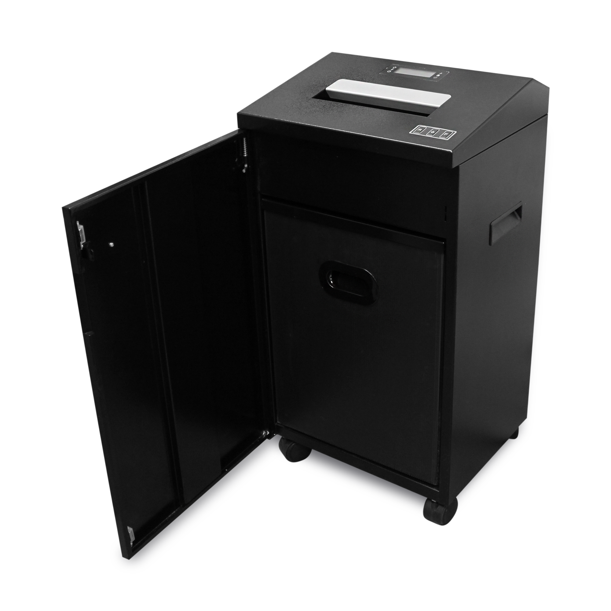 УО55-7 Уничтожитель документов , din p-7 (7 ур-нь секр.), фрагмент 0,8х2мм, 8-9 лист (70г/м2), 55 литров Гелеос Santreyd  - Вид №4