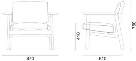 Grado Design Кресло с подлокотниками из дерева и ткани  Wid-ch-lg  - Вид №11