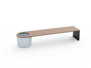 Бетонная скамейка со встроенным плантатором