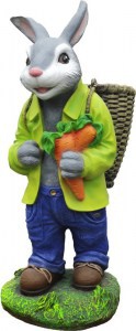 10741 КРОЛИК с корзиной, скульптура из бетона LAB.Space  - Вид №1
