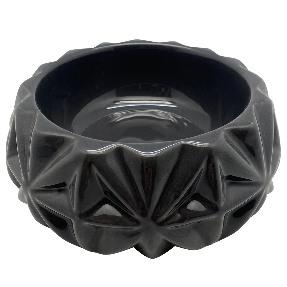 ПР0057306 Миска для животных Black Marble черная керамическая 16,5х16,5х6см 350мл Foxie 
