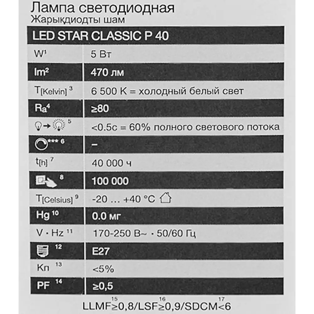 Лампа светодиодная Osram шар 5Вт 470Лм E27 холодный белый свет 85099897 STLM-2156353  - Вид №4