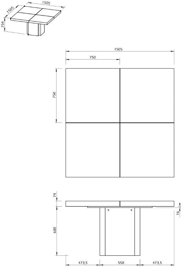 TemaHome Квадратный обеденный стол из бетона sun-id-1375714 - Вид №17