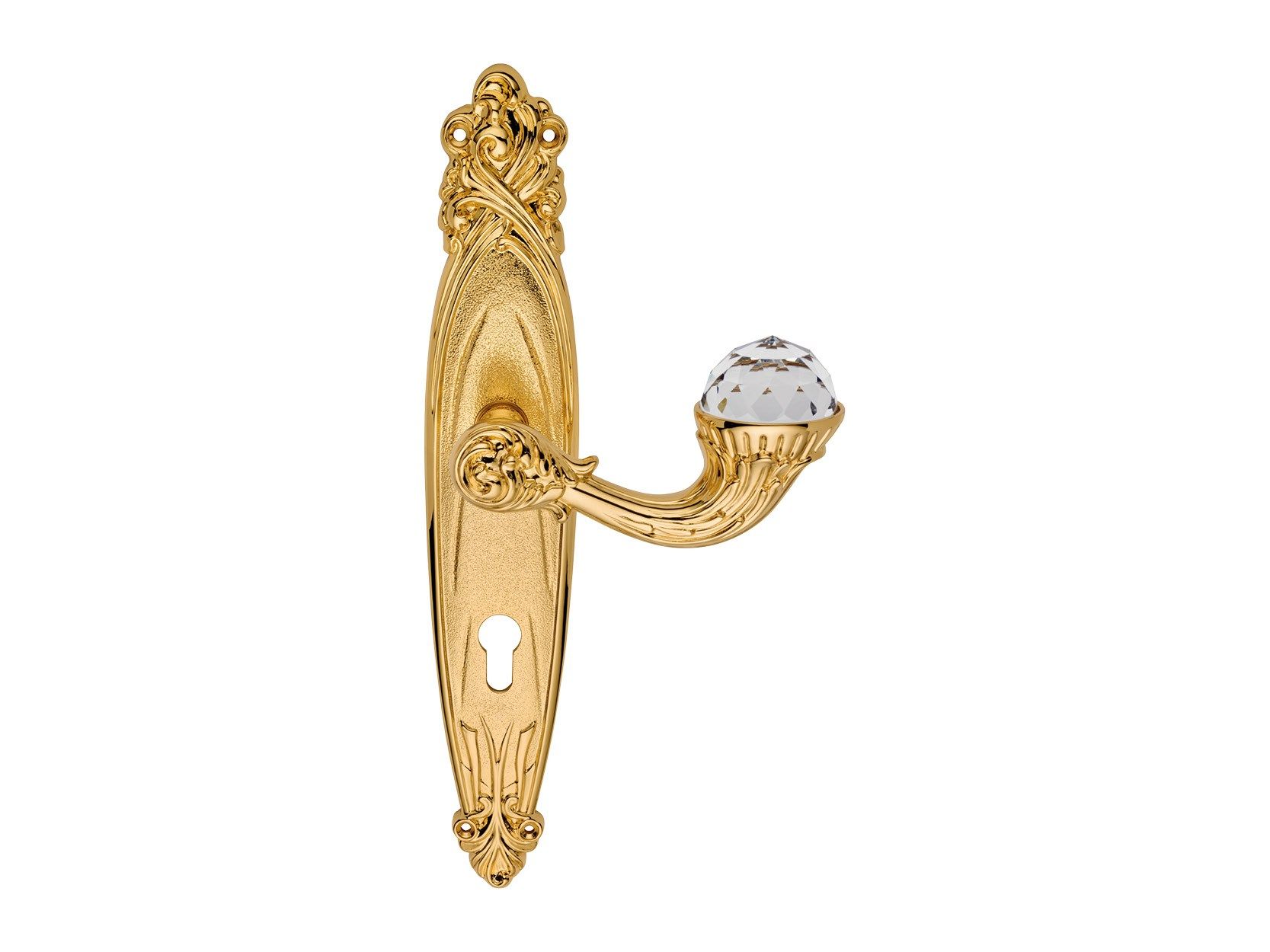 Латунная ручка в стиле Людовика XIV с кристаллами Swarovski® на пластине LINEA CALI' Brilliant Crystal ARCH-00124105