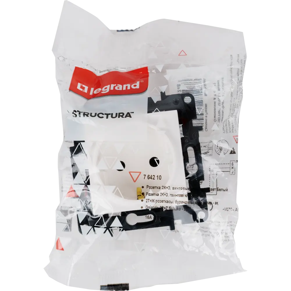 82064662 Розетка встраиваемая Legrand Structura с заземлением, цвет белый STLM-0018650 - Вид №4