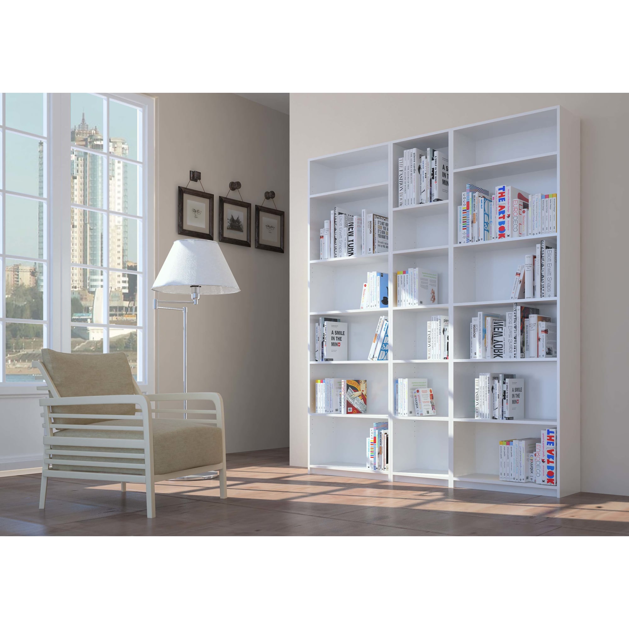 17786505 Стеллаж Кабуки 80x201x28 см, ЛДСП, цвет белый Santreyd  - Вид №2